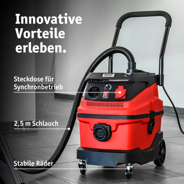 WALTER Staubsauger 3in1, Klopffunktion Nass Trocken Blasen Industriesauger, HEPA – Bild 4
