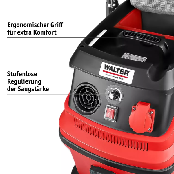 WALTER Staubsauger 3in1, Klopffunktion Nass Trocken Blasen Industriesauger, HEPA – Bild 8