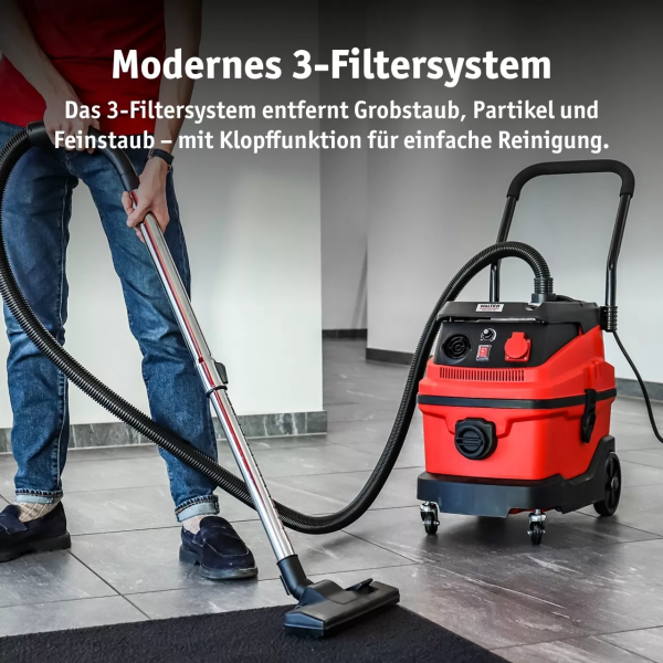 WALTER Staubsauger 3in1, Klopffunktion Nass Trocken Blasen Industriesauger, HEPA – Bild 9