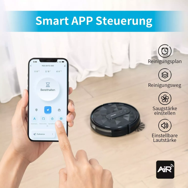 AIRROBO P20 Saugroboter mit 2800 Pa Saugkraft, App-Steuerung, 120 Min Laufzeit – Bild 2