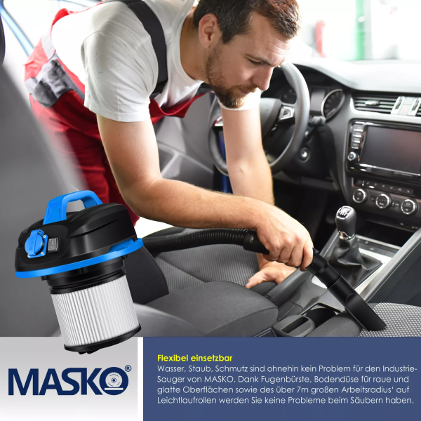 MASKO® industriesauger Staubsauger Nass Trocken 1800 W Industriestaubsauger 30L – Bild 6